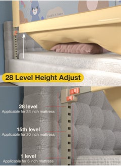 BAYBEE 150 x 80cm Baby Bed Rail Guard for Baby Safety with 28 Height Adjustable, Portable Bed Side Protector for Baby Falling | Foldable Single Side Baby Bed Railing for Kids Toddler Beige  - Image 3