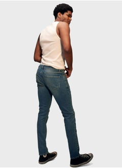 TOPMAN Mid Wash Slim Fit Jeans  - Image 2