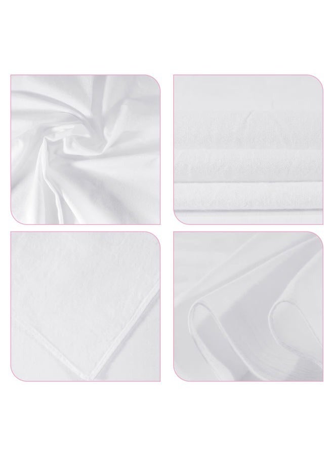 Fivebop 20 Pcs White Bandanas for Tie Dye DIY Blank Cotton Bandanas Plain Handkerchiefs Headband Head Wrap 22" x 22", White, L - Image 4