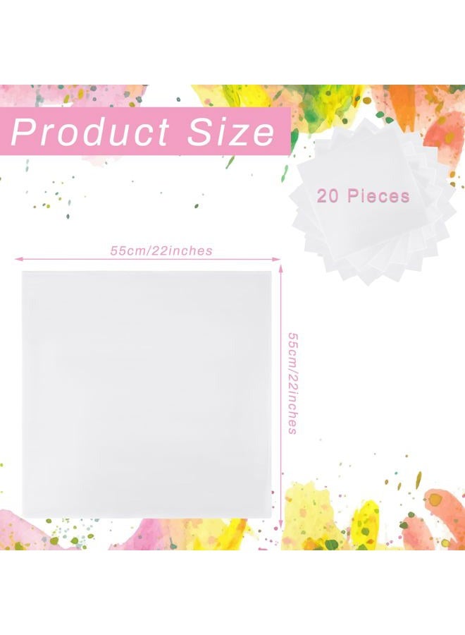 Fivebop 20 Pcs White Bandanas for Tie Dye DIY Blank Cotton Bandanas Plain Handkerchiefs Headband Head Wrap 22" x 22", White, L - Image 2