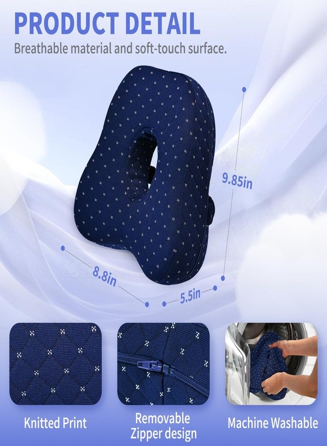 MSJGA Knee Pillow for Side Sleepers, Knee Pillow, Alignment Pillow for Side Sleepers,Memory Foam Leg Cushion, Comfortable Sleeping Support,Hip Alignment Pillow for Legs/Buttocks/Back (Blue) - Image 3