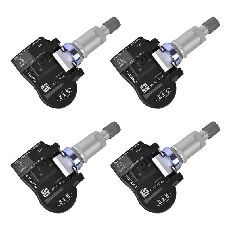 مجموعة RLP من 4 حساسات نظام مراقبة ضغط الإطارات TPMS بتردد 315MHz متوافقة مع دودج وسوزوكي وكيا استبدال OE56053030AC 56029465AB 56053030AB 56053036AA