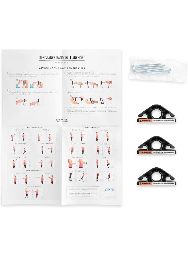 OPTP Resistance Band Wall Anchors by Bob and Brad: Space Saving Wall Mount Clips for Home Gym Workouts | for Strength Training, Fitness, and Physical Therapy Exercise - Image 5