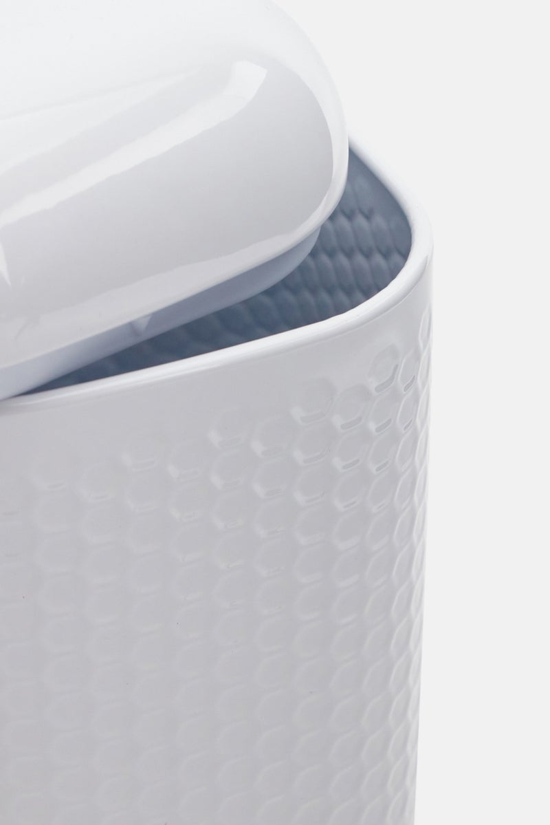 Lovello Textured Storage Tin Canister, White