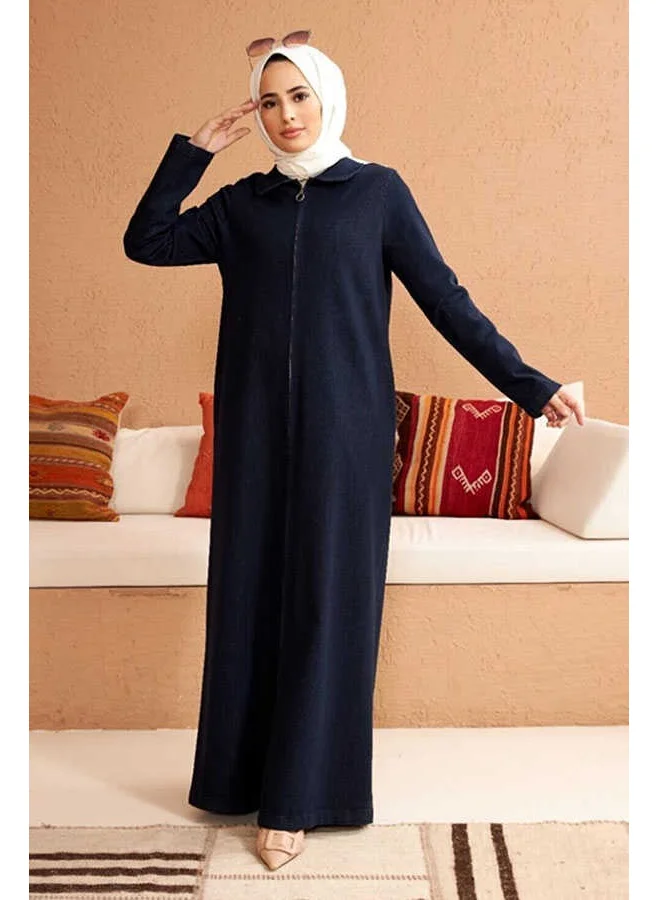 Neways 6568-ZIPPERED Abaya Dark Petrol