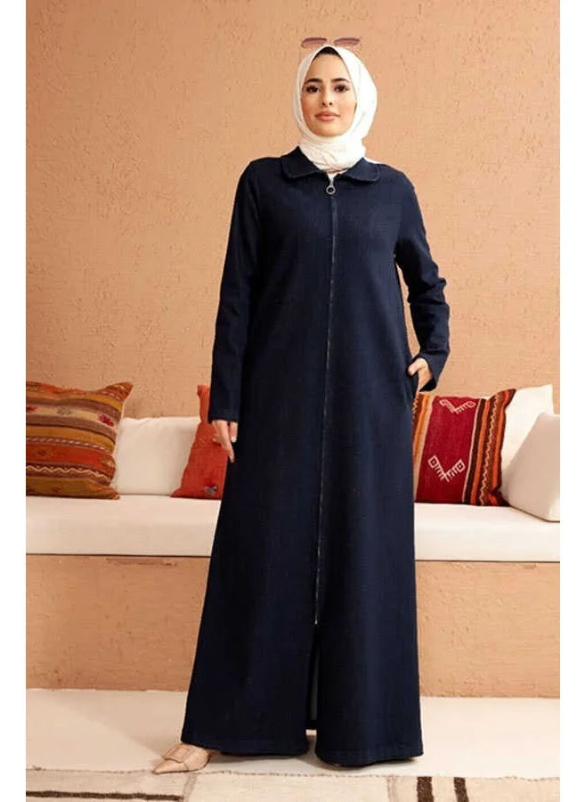 Neways 6568-ZIPPERED Abaya Dark Petrol