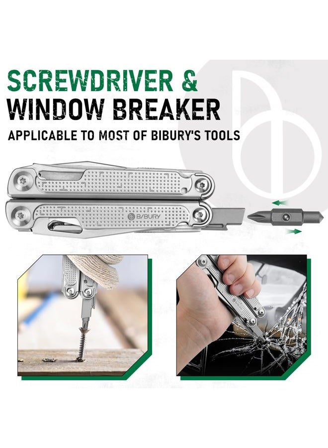 BIBURY Multitool Pliers Spare Parts Kit, Replaceable Wire Cutter, Screwdriver & Window Breaker & Interchangeable Saws Blade & File and Scalpel Blades Suitable with BIBURY Multitool Pliers - Image 5