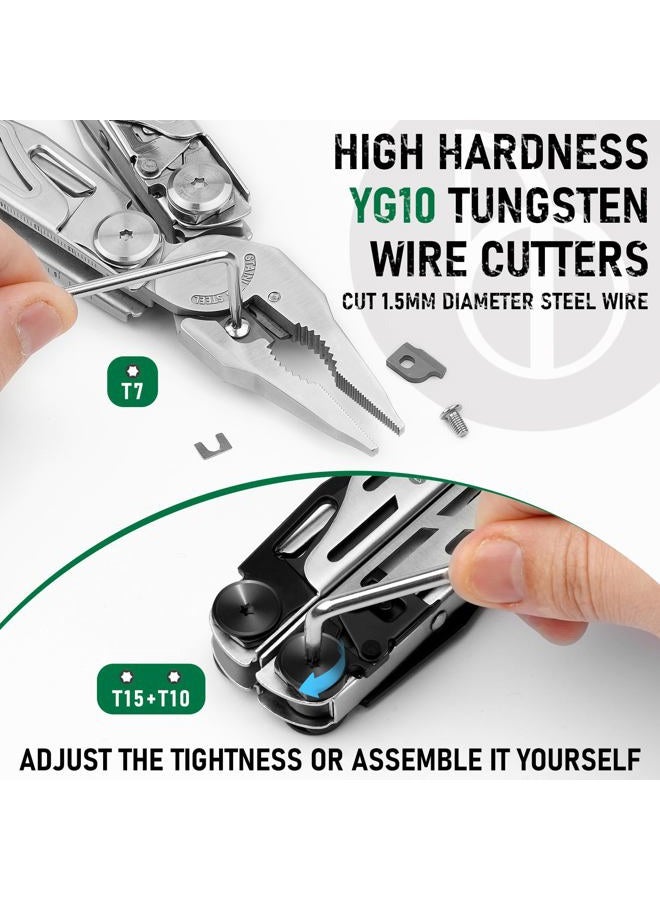 BIBURY Multitool Pliers Spare Parts Kit, Replaceable Wire Cutter, Screwdriver & Window Breaker & Interchangeable Saws Blade & File and Scalpel Blades Suitable with BIBURY Multitool Pliers - Image 4