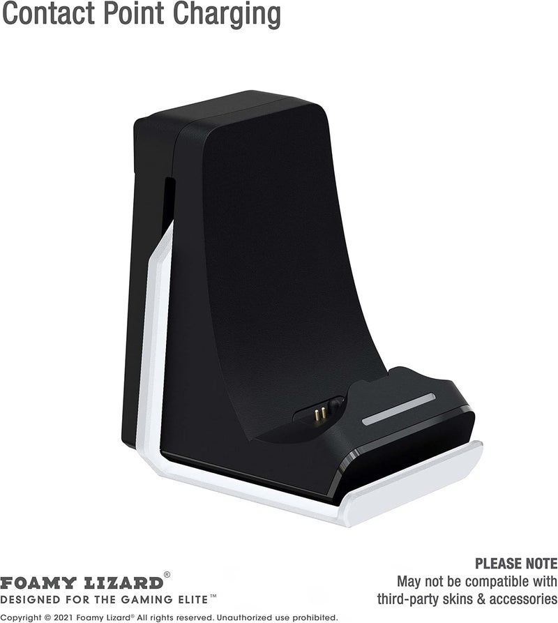 Foamy Lizard PS5 Controller Charger Console and Wall Mount | Hanging Playstation 5 DualSense Fast Charging Station Dock, Retractable Headphone Hook, LED Indicator, Overcharge Protection, USB C Cable - Image 4