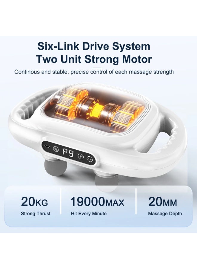 XiuWoo Professional Electric 6 Heads Deep Tissue Massage Gun, Portable Handheld Muscle Massager Gun, Full Body Massager Device, Muscle Relaxation Vibrator For Back, Neck with 9 Speed Adjustable, 9 Modes - Image 4