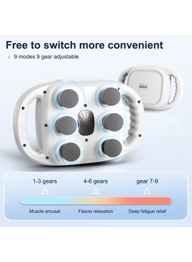 XiuWoo Professional Electric 6 Heads Deep Tissue Massage Gun, Portable Handheld Muscle Massager Gun, Full Body Massager Device, Muscle Relaxation Vibrator For Back, Neck with 9 Speed Adjustable, 9 Modes - Image 5