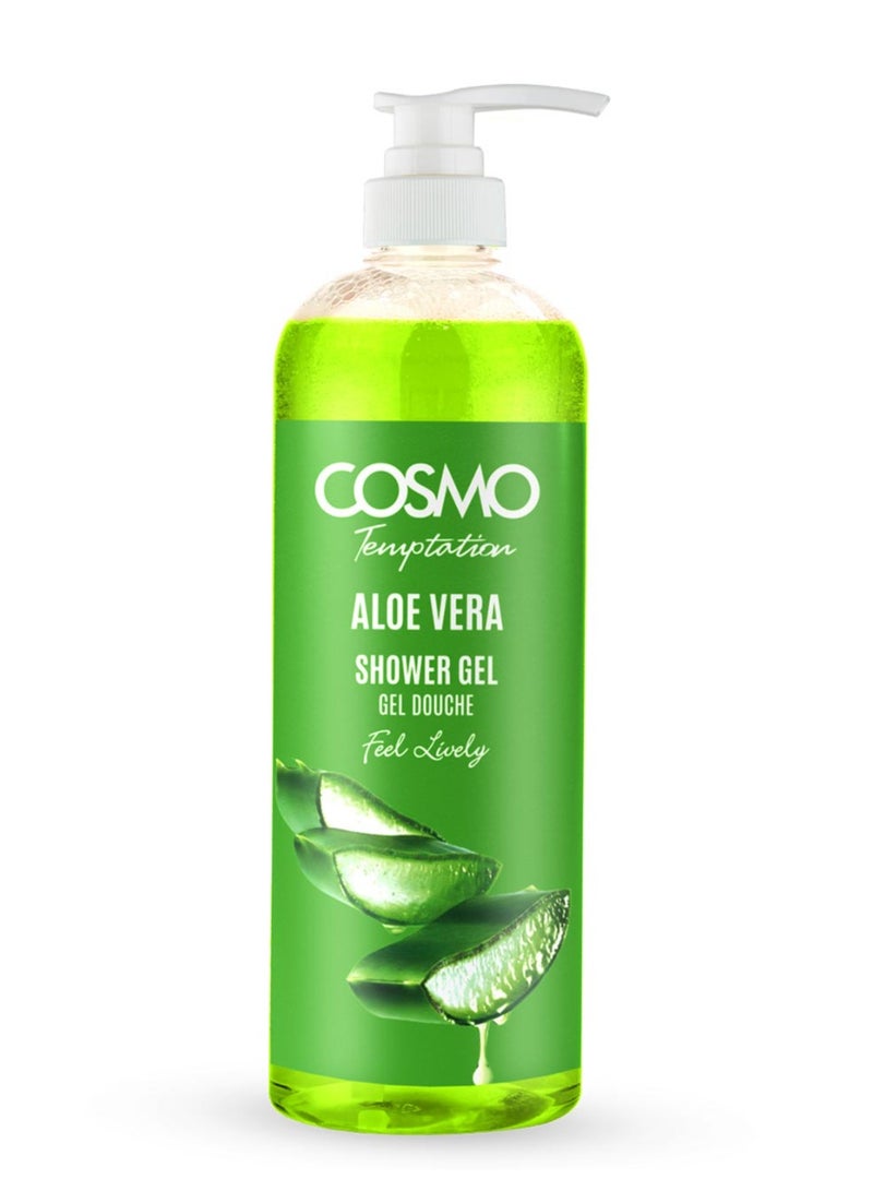 Cosmo Temptation Aloe Vera Shower Gel for Men and Women 1000ml - Image 1