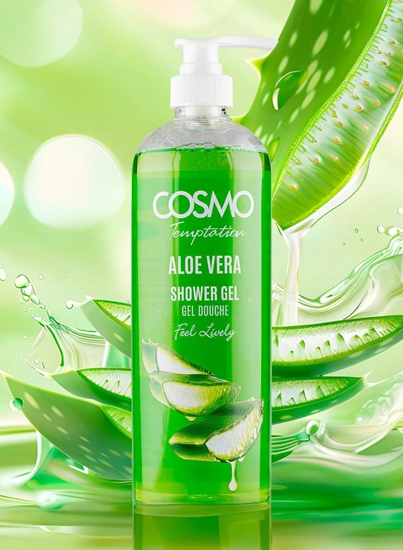 Cosmo Temptation Aloe Vera Shower Gel for Men and Women 1000ml - Image 2