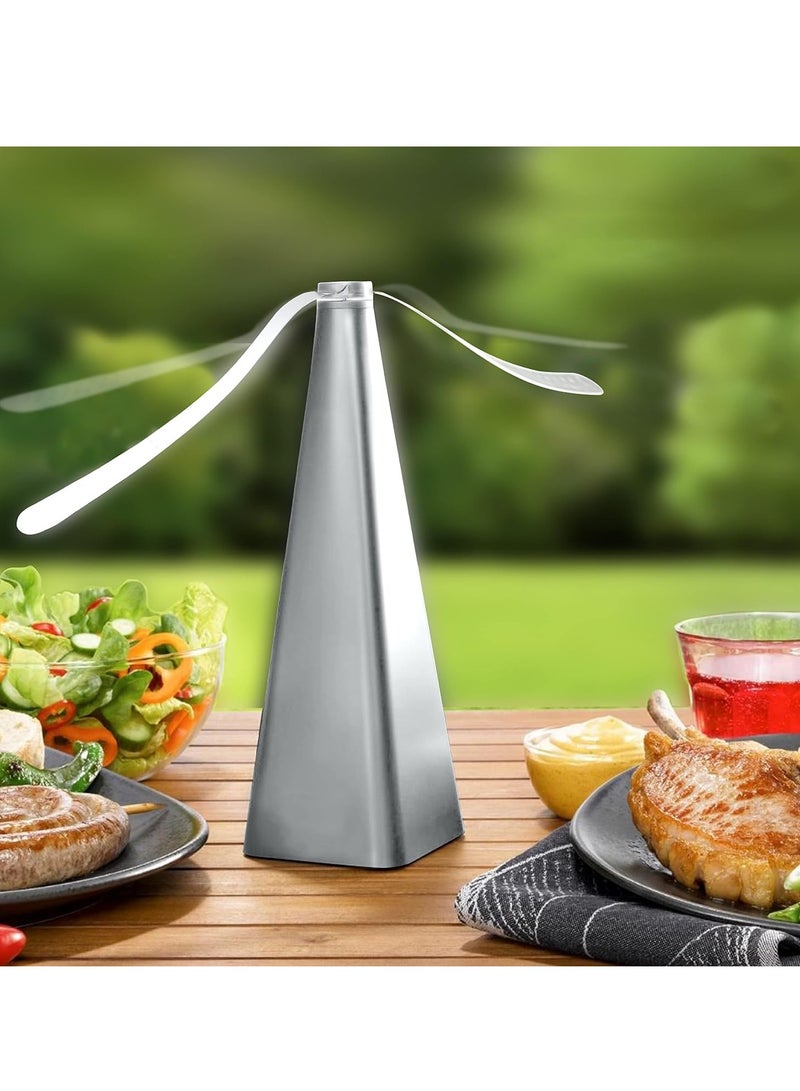 Eco-Friendly Portable Fly Repellent Fan - Keep Bugs Away for Outdoor Dining, Camping, Home & Restaurant (Silver, 1 PCS)  - Image 2