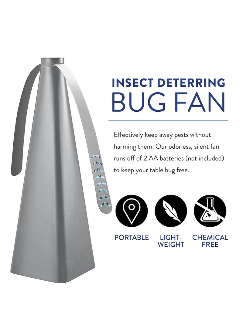 Eco-Friendly Portable Fly Repellent Fan - Keep Bugs Away for Outdoor Dining, Camping, Home & Restaurant (Silver, 1 PCS)  - Image 5