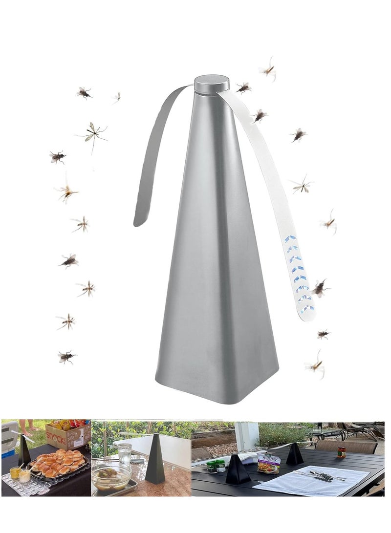 Eco-Friendly Portable Fly Repellent Fan - Keep Bugs Away for Outdoor Dining, Camping, Home & Restaurant (Silver, 1 PCS)  - Image 1
