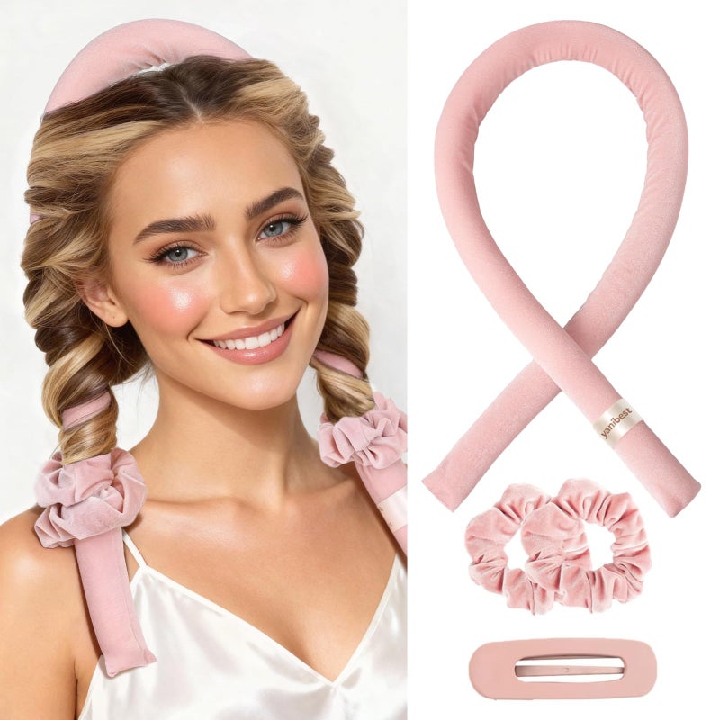Yanibest Heatless Hair Curler to Sleep in, Overnight Curl Headband for Natural Wavy Curls, No Heat Soft Hair Curler Set with Hair Clip Scrunchies for Styling, No Slip Heatless Curls - Image 1