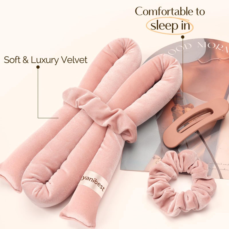 Yanibest Heatless Hair Curler to Sleep in, Overnight Curl Headband for Natural Wavy Curls, No Heat Soft Hair Curler Set with Hair Clip Scrunchies for Styling, No Slip Heatless Curls - Image 5