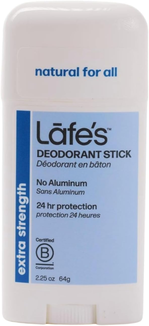 Lafe's Natural Deodorant | 2.25oz Aluminum Free Natural Deodorant Stick for Women & Men | Paraben Free & Baking Soda Free with 24-Hour Protection (Extra Strength, 2.25 Ounce)