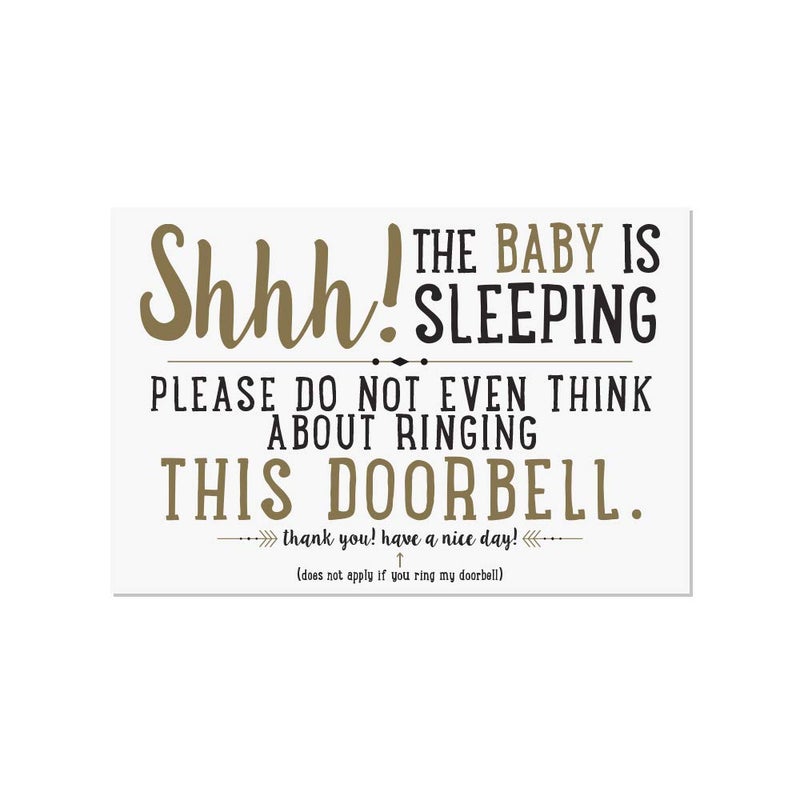 Artisan Owl Shhh! The Baby is Sleeping Door Magnet - 4x6 All Weather Made in The USA Magnet Sign (1 Magnet)