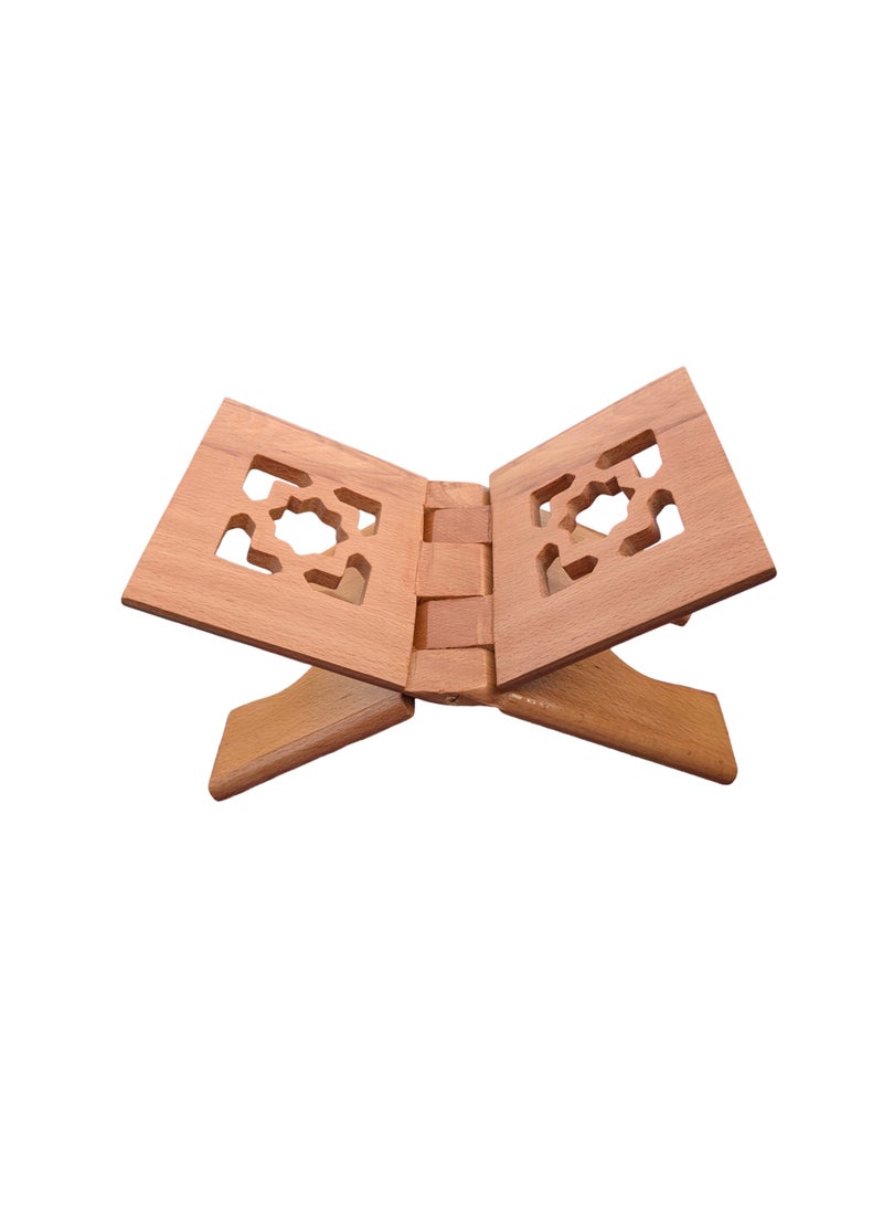 Luxurious beech wood Quran stand | Foldable with glossy varnish | Designed to hold the Quran during recitation and reflection, suitable for home or mosque use - Image 5