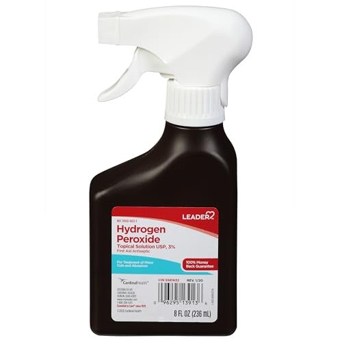 LEADER Hydrogen Peroxide Spray Bottle First Aid Antiseptic 3% Solution – Multi-Purpose Cleaner, Gentle & Effective Disinfectant Spray for Home, Cuts, and Scrapes, Easy-to-Use 8 oz Bottle - Image 1