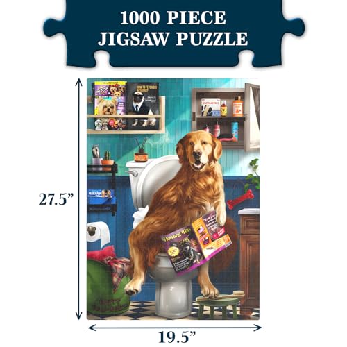 Gouda Games Jigsaw Puzzle 1000 Pieces The Morning Dump Fun for Families Friends Puzzle Enthusiasts Game Nights Includes Sorting Trays Poster Gifts for Dog Lovers Ages 15 Finished Size 275 x 195 - Image 5