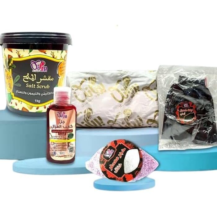 Priyanka Salt Scrub Body Scrub 4 * 1 Lemon Mint Salt Scrub/Loofah/Pumice Stone/Deer Heel Gel - Image 2