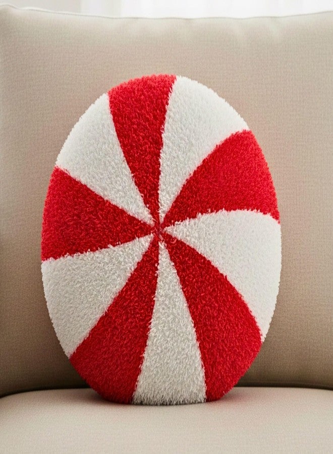 Tickles Candy Soft Stuffed Plush Cushion Pillow for Kids Boys & Girls Birthday Gift Home Decor (Color: White & Red Size: 30 cm) - Image 1