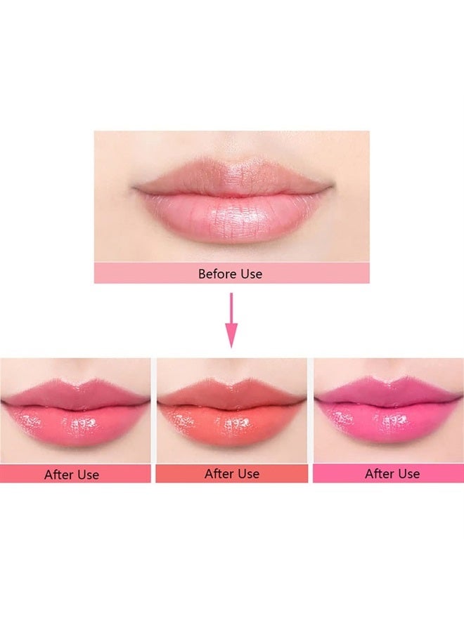 BINGBRUSH 3 Pcs Color Changing Change Lipstick Lip Balm,Korean Magic Lipstick Color Change Changing Lip Tint Tinted Stain Gloss Balm Long Lasting Waterproof Moisturizer Glossly Lipstick Set for Women - Image 4
