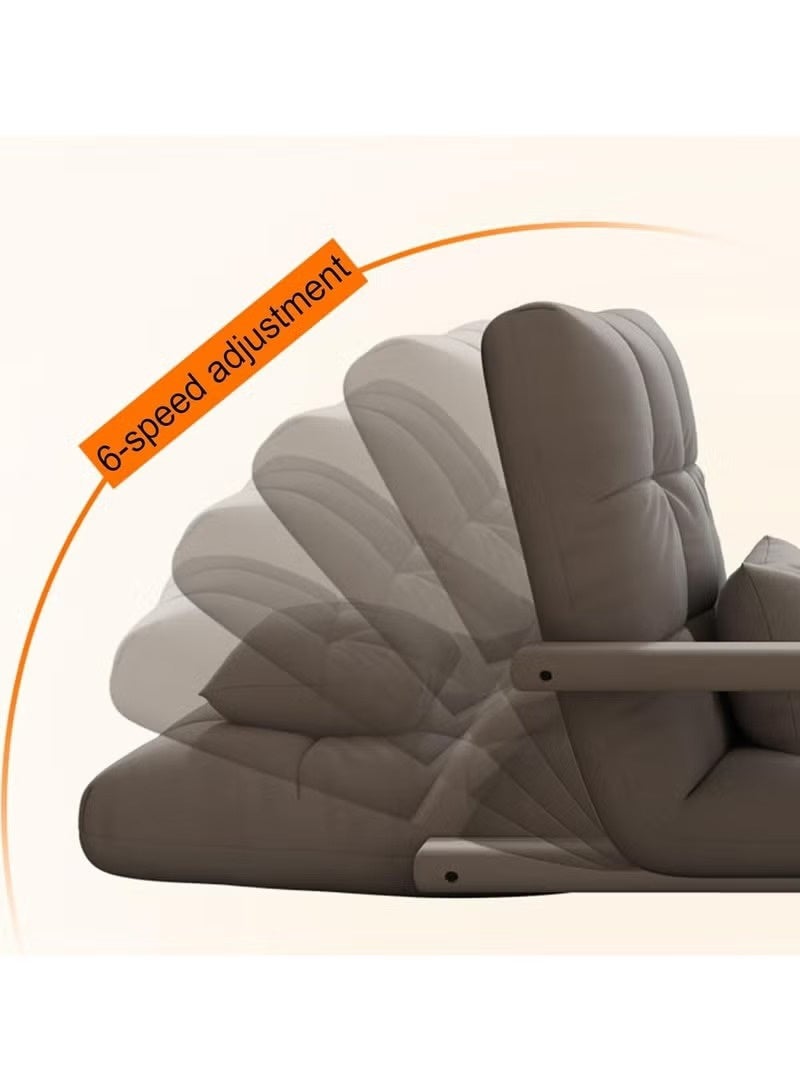 AGD Padded Sofa Chair with Back Support and Armrests, Foldable and Adjustable 5-Level Recline for Reading and Relaxing (Brown) - Image 3