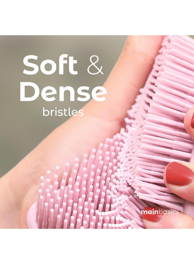 MainBasics Exfoliating Silicone Body Scrubber Pro 2In1 Shower Scrubber For Body Care Silicone Loofah And Body Exfoliator (Pale Pink Body + Exfoliate) - Image 3