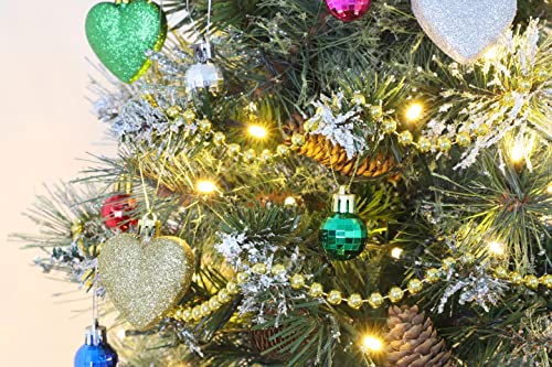 Christmas Concepts® Pack of 25-25mm Mini Christmas Tree Baubles - Shiny Disco Ball Ornaments (Multi Coloured) - Image 2