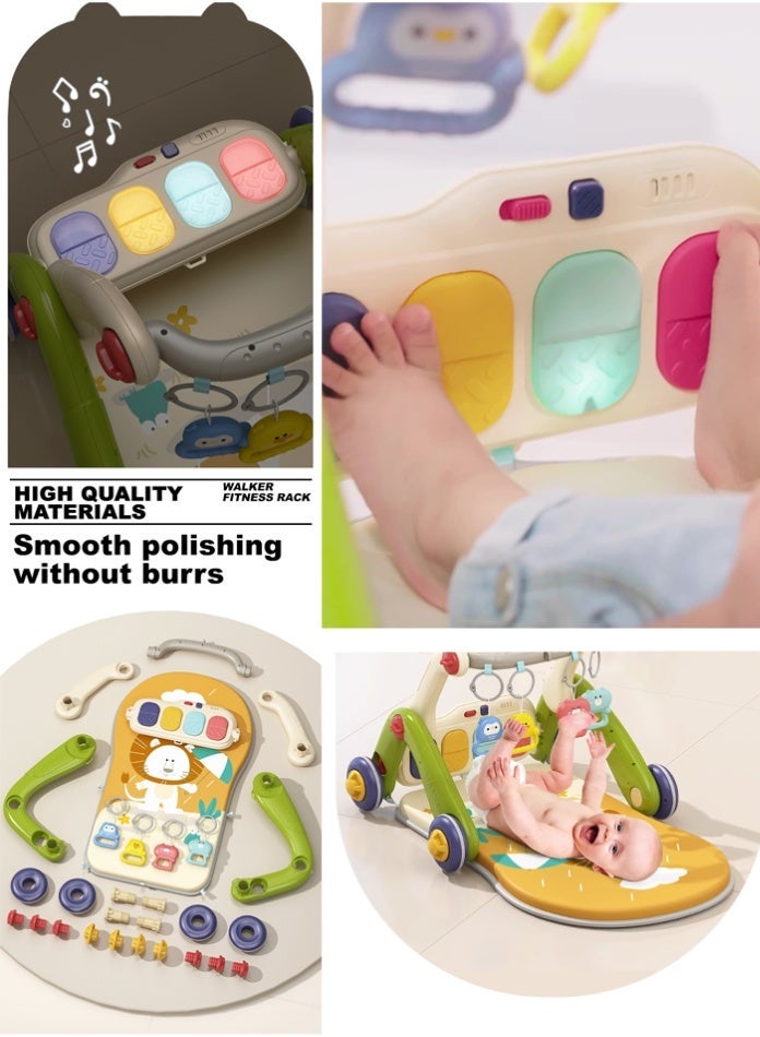 VIVAKIDS 3-in-1 Baby Walker with Music & Activity Center | Infant to Toddler Growth Play Gym | Push Walker for 0-24 Months | Lay, Sit & Walk | Boys & Girls Baby Toy (Multicolor) - Image 4