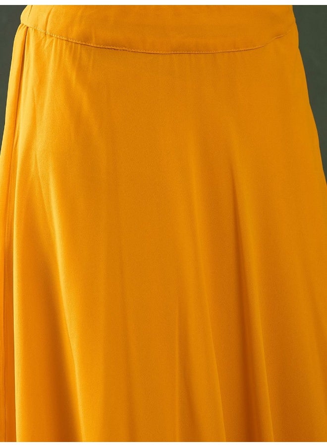 AKS Ethnic Motifs Embroidered Zari Detailed Kurta with Skirt - Image 3