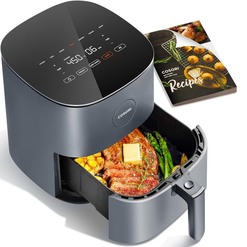 COSORI Air Fryer 5 QT (4.7 Litre) Black, 1500W Fast Cooking 9 Preset Menu, 30 Recipes Cookbook, Grill, Broil, Roast, Toast, Bake, Reheat, Defrost, Digital Touch Panel (CAF-L501) - Image 1