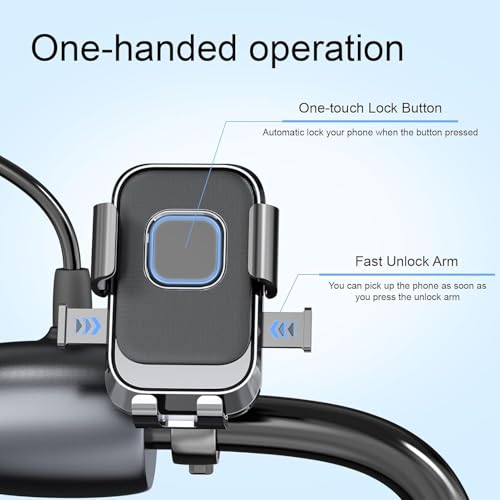 coku Mobile Holder for Bike Universal Mobile Stand for Bike Handle with 360° Rotation Phone Stand for Motorcycle, Bicycle Compatible with 4.7 to 7 inch Smartphones (Black) - Image 2
