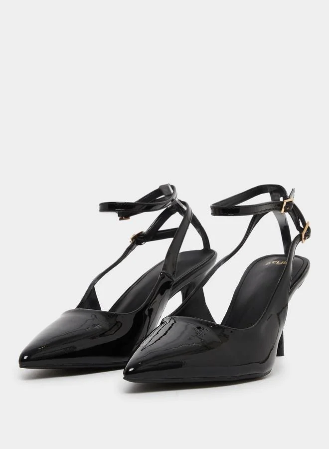 ستايلي صندل بسير كاحل وكعب ستيليتو