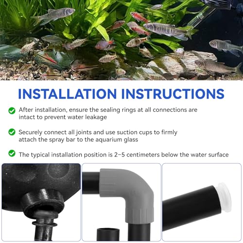 IFERLA Aquarium Spray Bar Kit for Fluval 106 107 206 207 306 307 406 407 Canister Filter (Model: AHGA234) Aquarium Filter Water Aeration Accessories/Water Dispersion Bar Replacement Parts - Contains 14 Pcs - Image 5