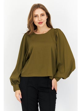 Women Bateau Neck Long Sleeves Solid Top, Olive - pzsku/ZB99E99F6276BC337D24FZ/45/_/1727187848/34dc0d19-47f0-4f82-be17-c8df975bc504