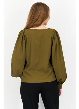 Women Bateau Neck Long Sleeves Solid Top, Olive - pzsku/ZB99E99F6276BC337D24FZ/45/_/1727187946/aba90641-9168-4198-bdcb-5d922c86305f