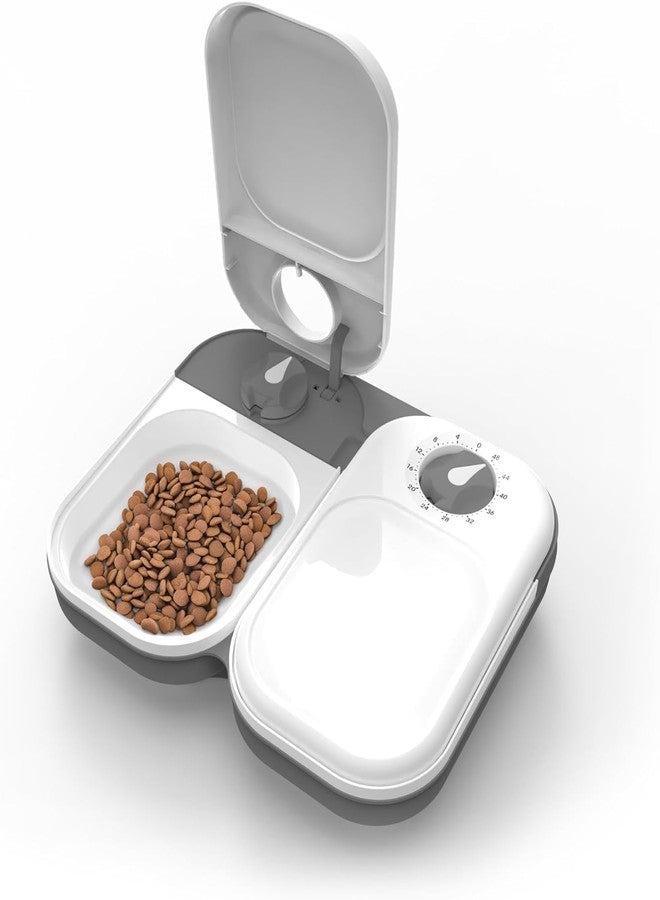 Sakar Automatic Pet Feeder with Timer | 1-48 Hour Programmable Food Dispenser 2 Bowls Portion Control Auto for Cats & Dogs Stainless Steel Timed Feeding Small Pets - Image 2