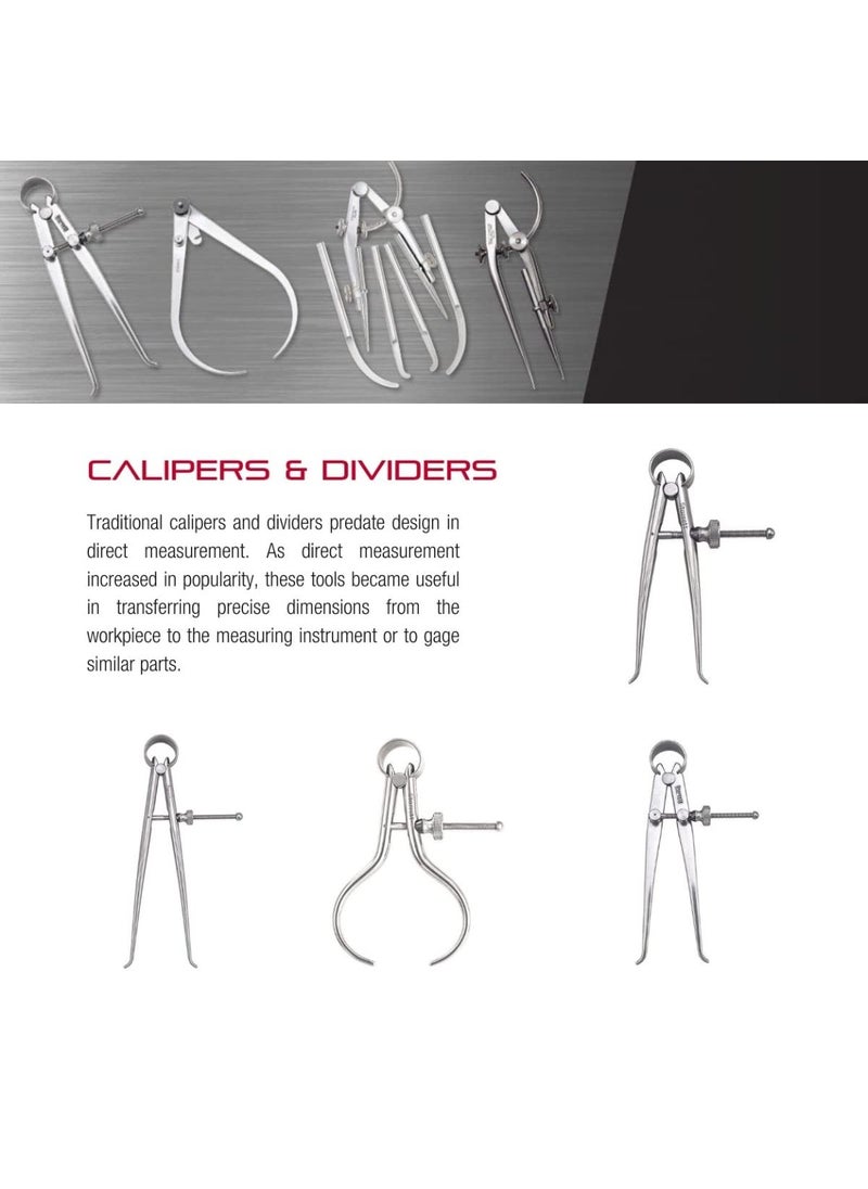 Starrett Starrett Yankee SpringType Caliper with Hardened Fulcrum Stud Bow Spring and Quick Adjusting Spring Nut  12 Size and Capacity Spring Joint Type  73B12  - Image 3