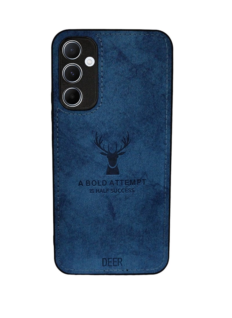 Generic - Dirt-Resistant Anti-Shock Full Body Protective Digital Luxury Soft Texture Patterned TPU Cloth Case for Samsung Galaxy A25 (Blue) - Image 1