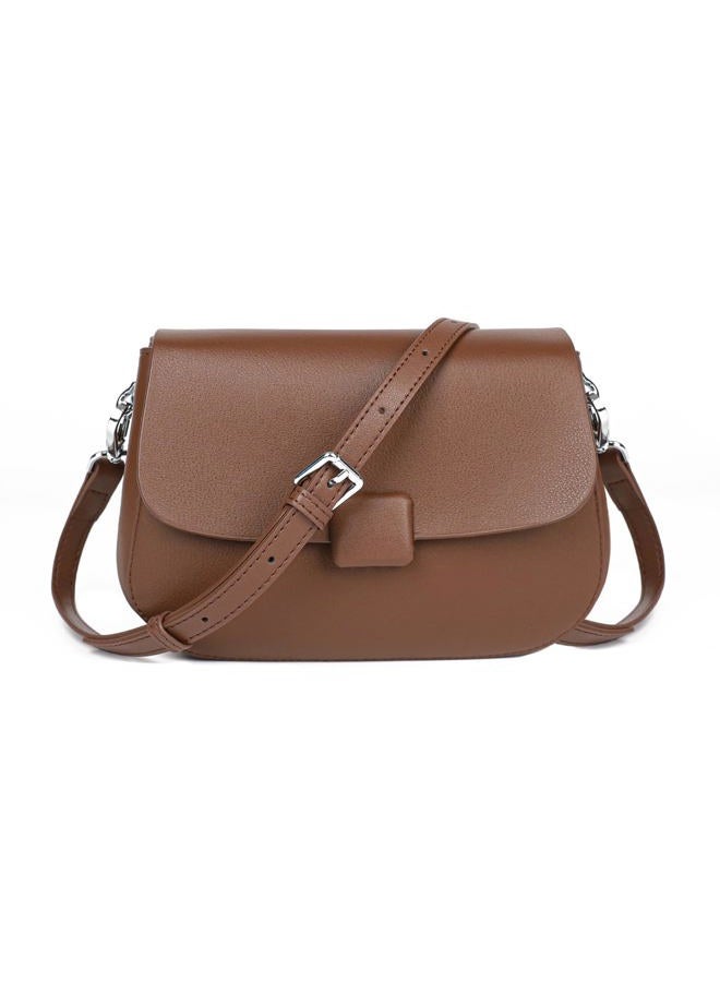MoreFarther Crossbody Bags for Women, Genuine Leather Shoulder Bags with 2 Removable Adjustable Straps, Coffee - Image 1