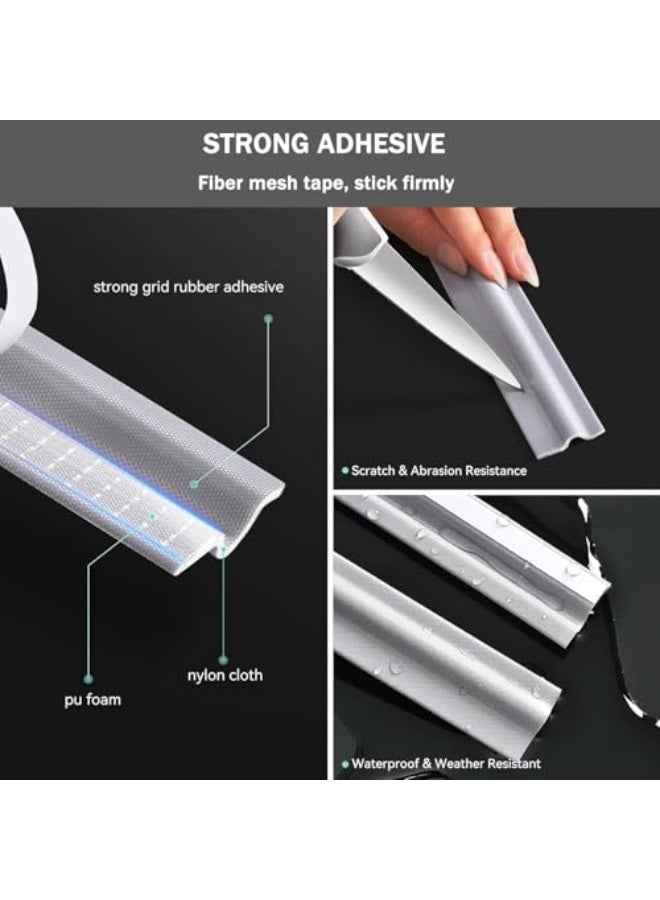Door Weather Stripping Door Seal Strip Self-Adhesive Rubber Door Insulation Weather Strip for Window and Door Insulation Draught Excluder Foam Seal Strip Soundproofing Length 2m/6.56Ft (Brown)  - Image 5
