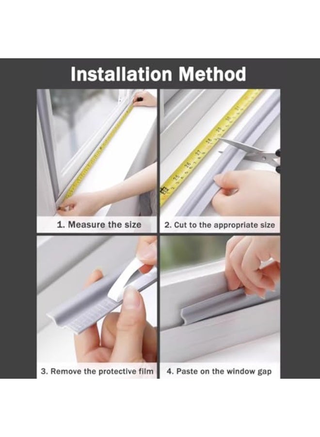 Door Weather Stripping Door Seal Strip Self-Adhesive Rubber Door Insulation Weather Strip for Window and Door Insulation Draught Excluder Foam Seal Strip Soundproofing Length 2m/6.56Ft (Brown)  - Image 3