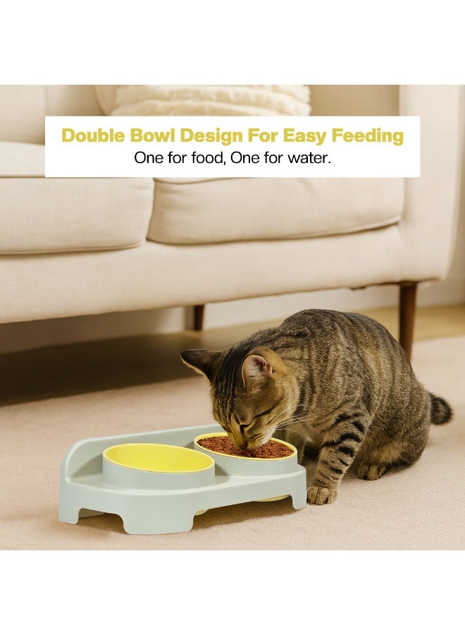 أن ان سي بيتس وعاء مزدوج للحيوانات الأليفة للقطط والكلاب الصغيرة، وعاء متين من مادة البولي بروبيلين للكلاب بتصميم محمول، تصميم قابل للفصل، وتصميم مضاد للانقلاب، مناسب للاستخدام الداخلي/الخارجي، 30 سم - Image 5