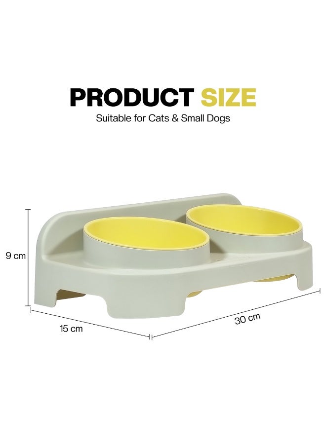 أن ان سي بيتس وعاء مزدوج للحيوانات الأليفة للقطط والكلاب الصغيرة، وعاء متين من مادة البولي بروبيلين للكلاب بتصميم محمول، تصميم قابل للفصل، وتصميم مضاد للانقلاب، مناسب للاستخدام الداخلي/الخارجي، 30 سم - Image 2