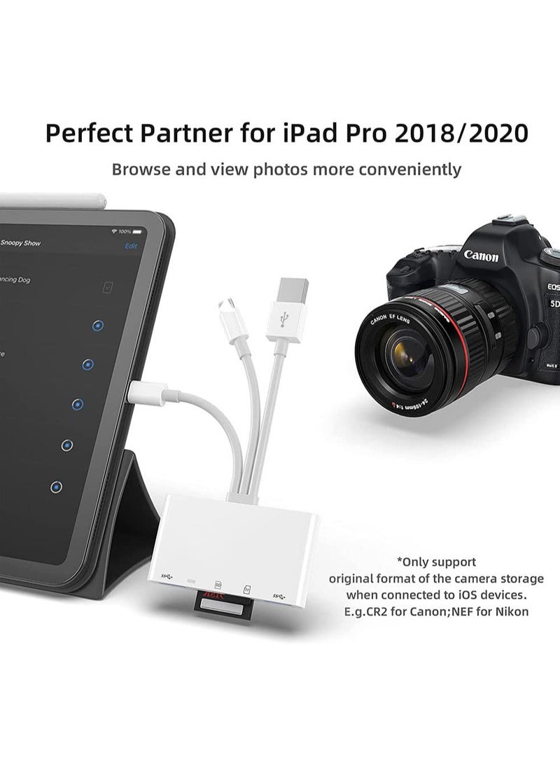 KASTWAVE SD Card Reader, 5 in 1 USB C SD Camera Memory Card Reader, Plug N Play for iPhone, iPad, Android, Mac, Computer, Camera, MacBook, Supports SD, Micro SD, SDHC, SDXC, MMC and USB OTG - Image 4